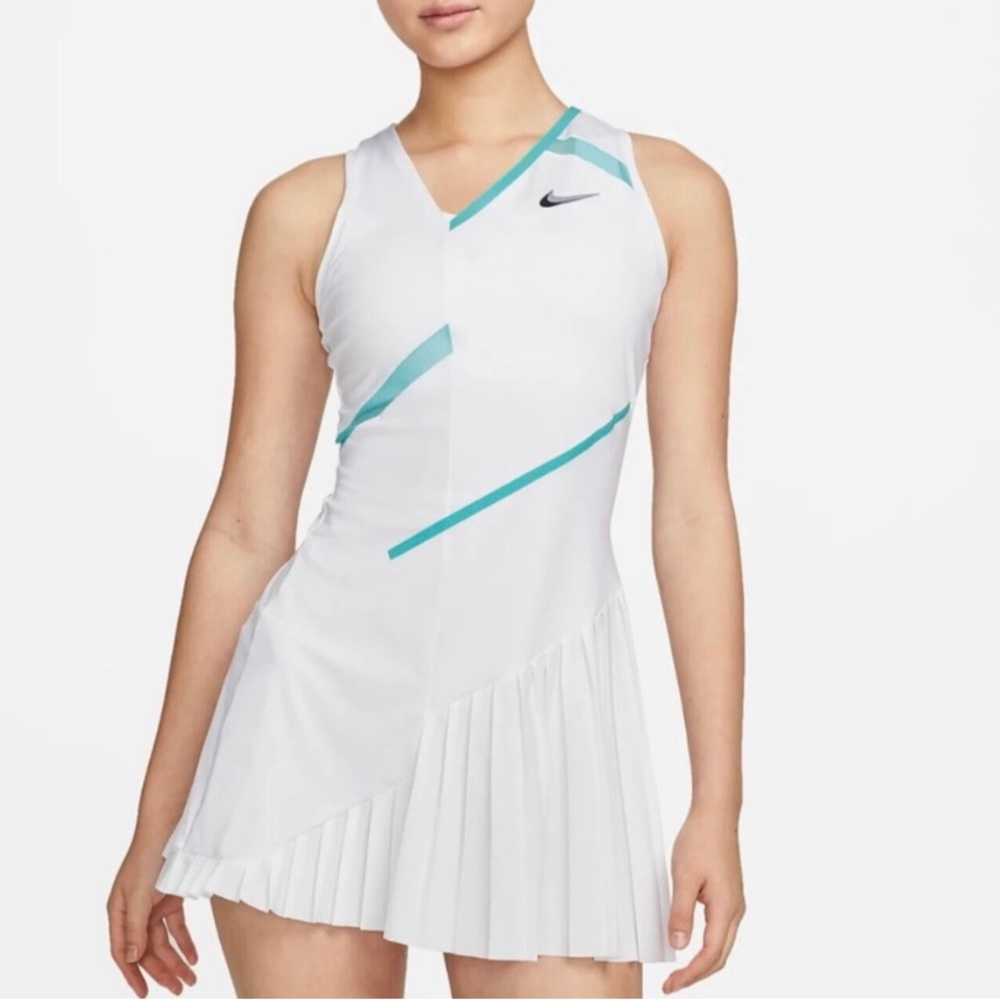 NWT Women’s Nike NikeCourt Dri Fit Pleated Ruffle Tennis Dress, Size S